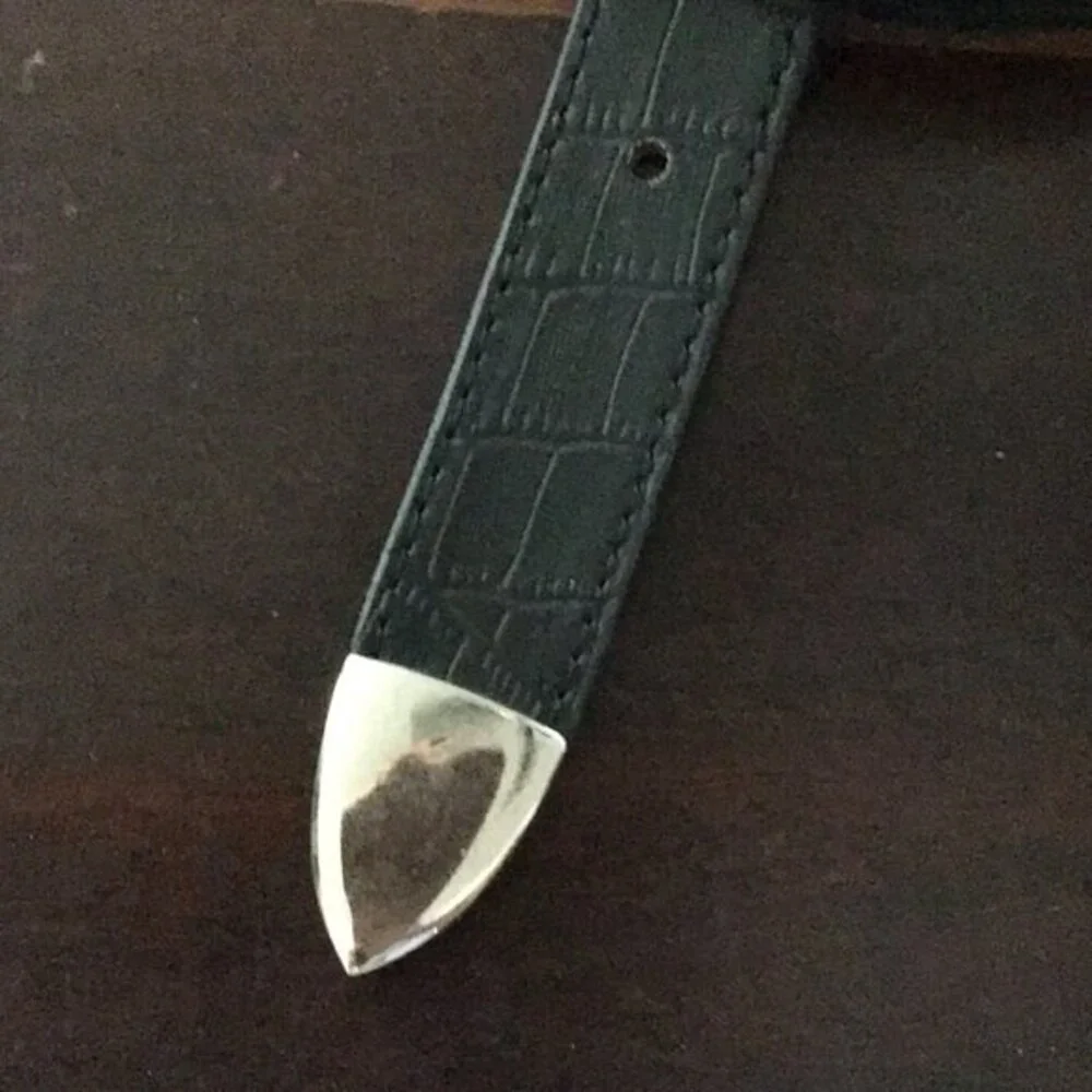 Golf Theme Black Leather Belt XL